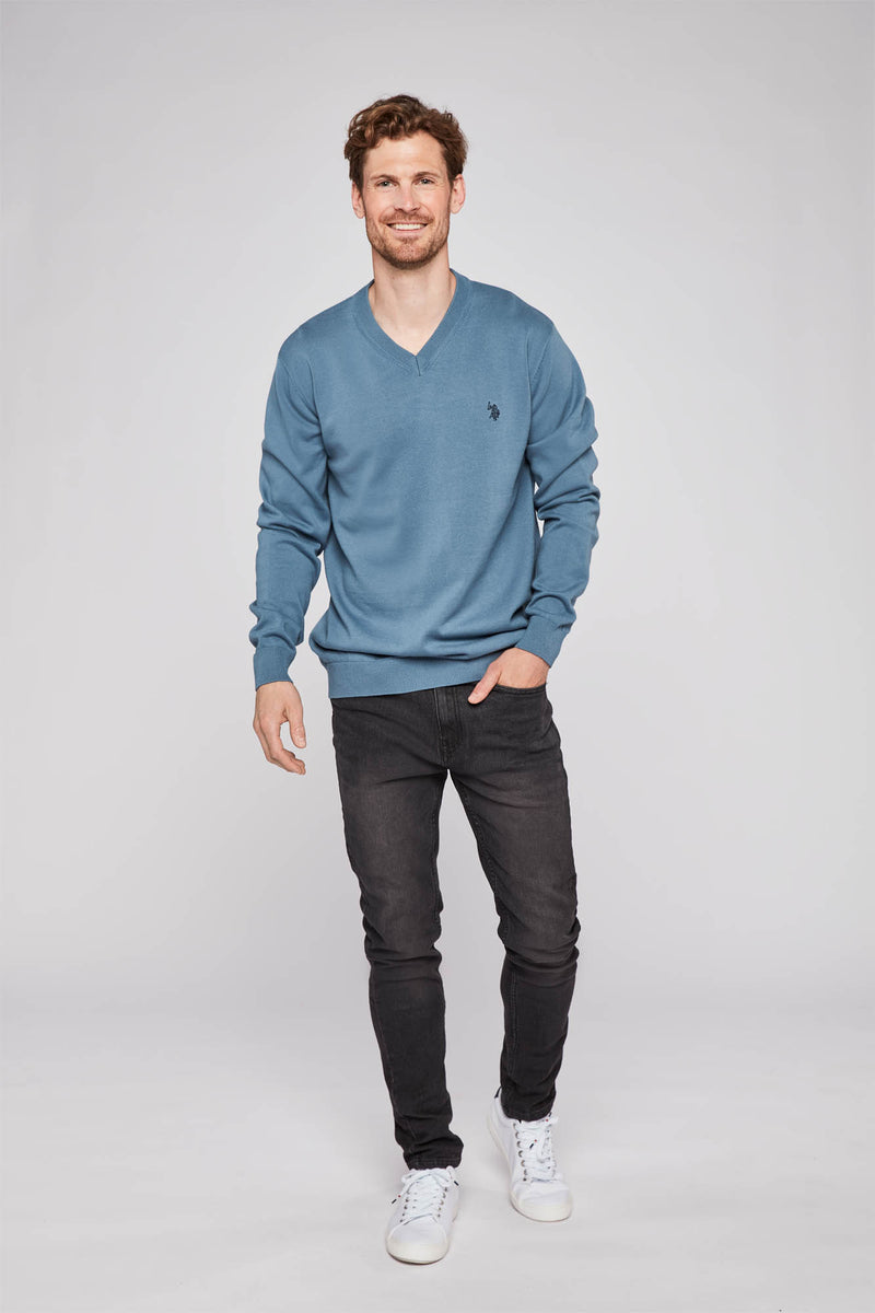 USPA V-Neck Knit Cosmo Men - China Blue